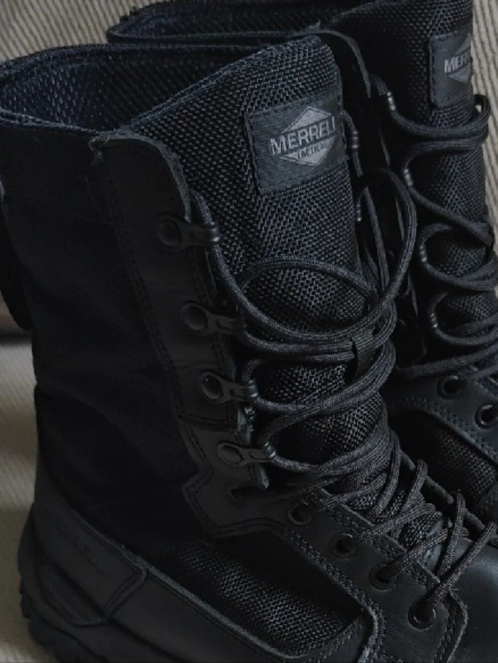 Merrell Men's Moab Black Tactical Lace-Up Boots
